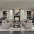 Stockton Accent Chair with Arms in Beige Herringbone Fabric