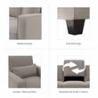 Stockton Accent Chair with Arms in Beige Herringbone Fabric