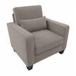 Stockton Accent Chair with Arms in Beige Herringbone Fabric
