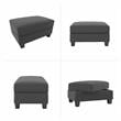 Stockton Upholstered Storage Ottoman in Charcoal Gray Herringbone Fabric
