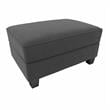 Stockton Upholstered Storage Ottoman in Charcoal Gray Herringbone Fabric