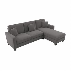 stockton 102w couch with reversible chaise in french gray herringbone fabric