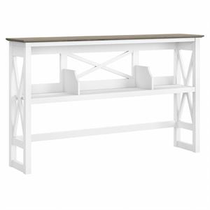 Key West 60W Desk Hutch in Pure White and Shiplap Gray - Engineered Wood