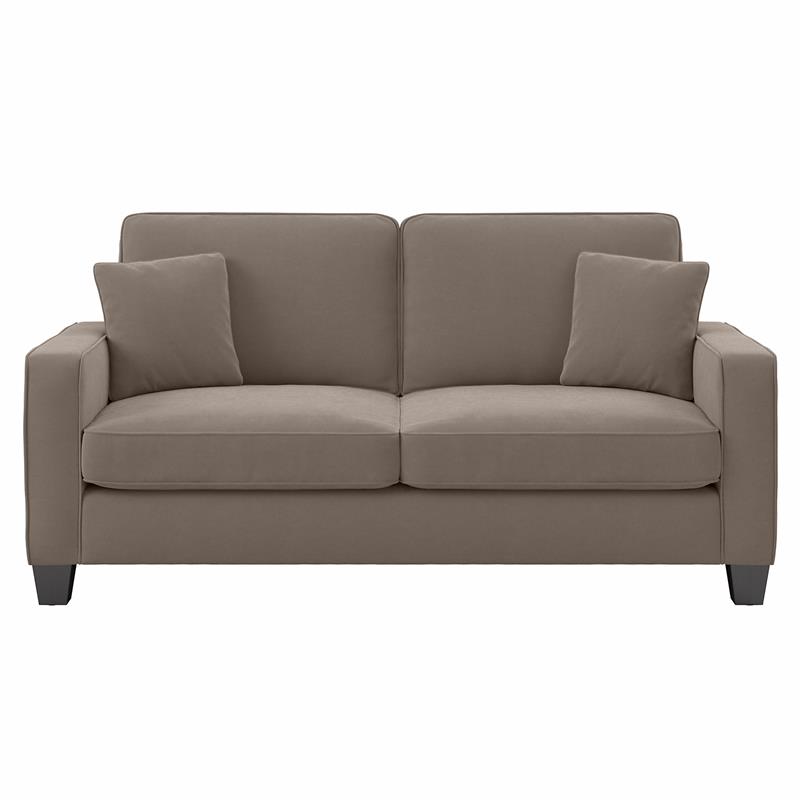 Stockton 73W Sofa in Tan Microsuede