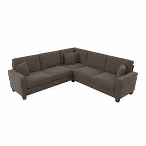 stockton 99w l shaped sectional couch in chocolate brown microsuede