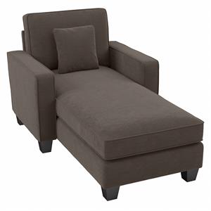 stockton chaise lounge with arms in chocolate brown microsuede