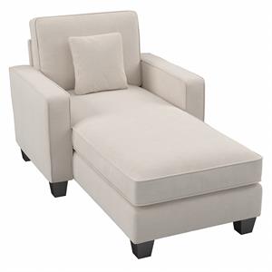 stockton chaise lounge with arms in light beige microsuede