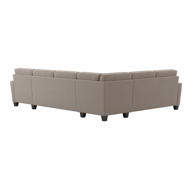 Stockton 128W U Shaped Sectional with Reversible Chaise in Tan Microsuede