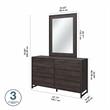 Atria 6 Drawer Dresser with Mirror in Charcoal Gray - Engineered Wood
