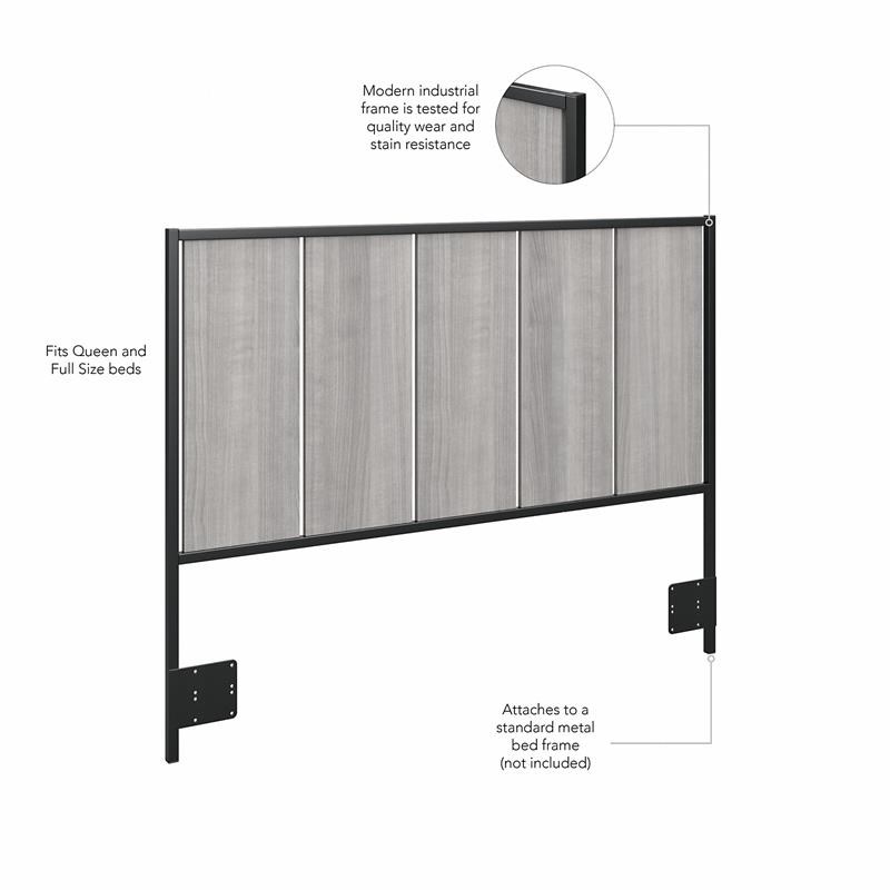 Atria Full/Queen Size Headboard in Platinum Gray - Engineered Wood