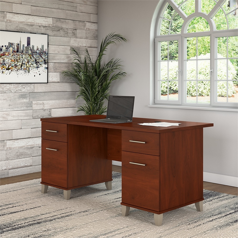 Bush Furniture Somerset 60W Office Desk in Hansen Cherry WC81728K