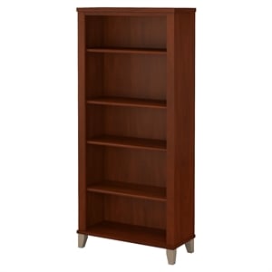 Bush Furniture Somerset 5 Shelf Bookcase in Hansen Cherry - Eng Wood