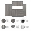 Universal 6 Piece Modular Closet Storage Set in Platinum Gray - Engineered Wood