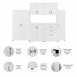 Universal 6 Piece Modular Closet Storage Set in White - Engineered Wood
