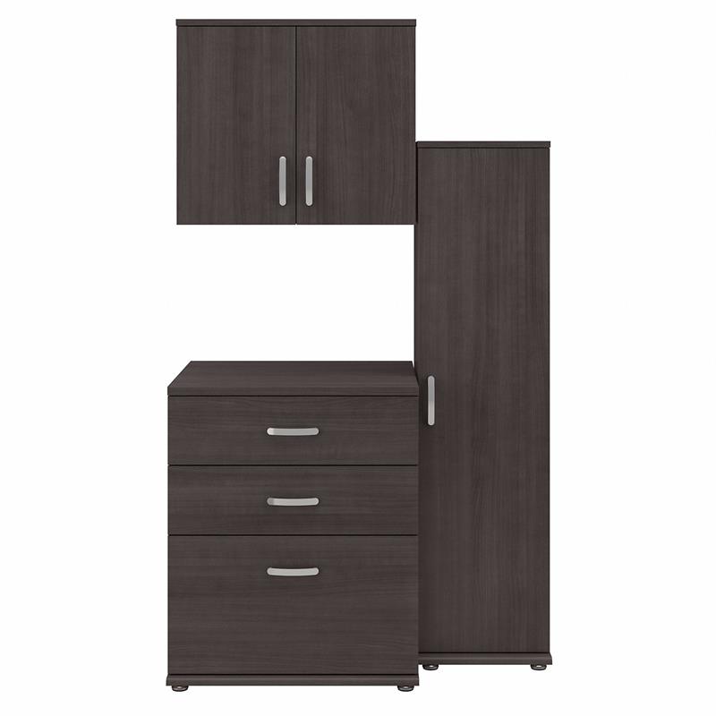 Universal 3 Piece Modular Closet Storage Set in Storm Gray - Engineered Wood