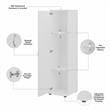 Universal Narrow Clothing Storage Cabinet in White - Engineered Wood