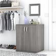 Universal Closet Organizer with Doors in Platinum Gray - Engineered Wood