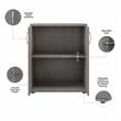 Universal Closet Organizer with Doors in Platinum Gray - Engineered Wood
