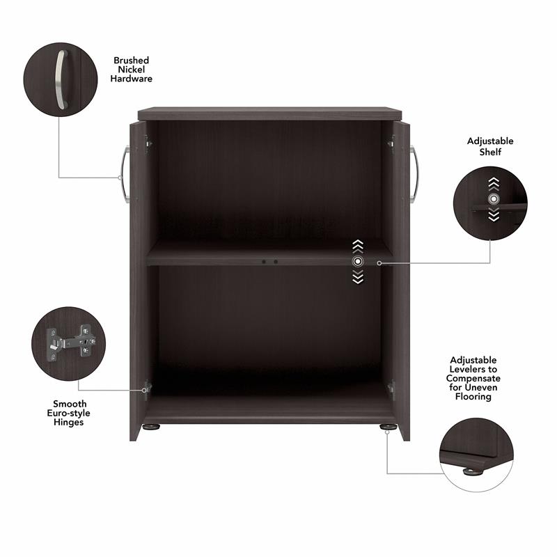 Universal Closet Organizer with Doors in Storm Gray - Engineered Wood