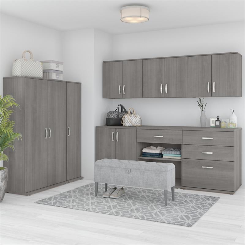 Universal Tall Clothing Storage Cabinet in Platinum Gray - Engineered Wood