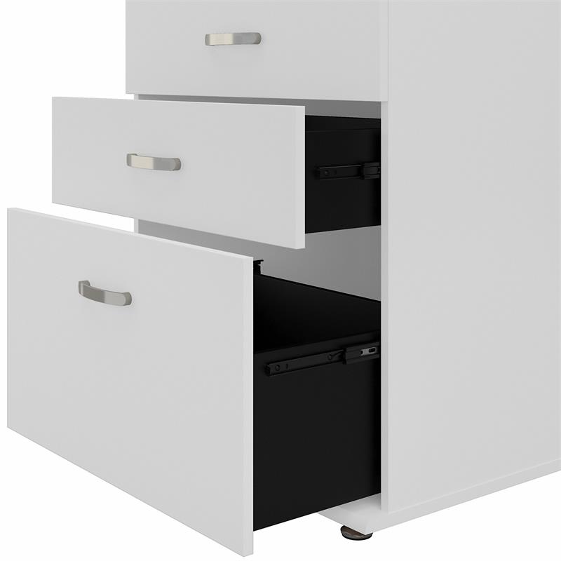 Universal Closet Organizer with Drawers in White - Engineered Wood