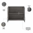 Universal Closet Wall Cabinet with Doors in Platinum Gray - Engineered Wood
