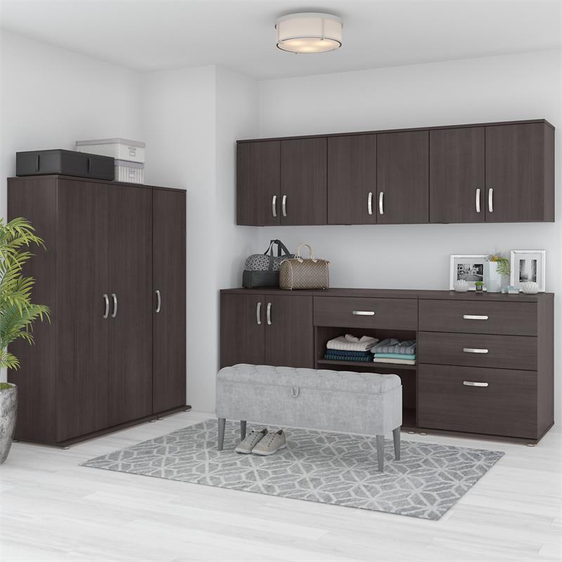 Universal Closet Wall Cabinet with Doors in Storm Gray - Engineered Wood