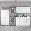 Universal 5 Piece Laundry Room Storage Set in White - Engineered Wood
