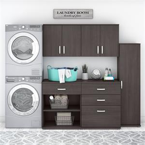 Universal 5 Piece Laundry Room Storage Set in Storm Gray - Engineered Wood