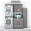 Universal 3 Piece Laundry Room Storage Set in Platinum Gray - Engineered Wood