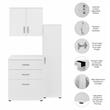Universal 3 Piece Laundry Room Storage Set in White - Engineered Wood