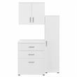Universal 3 Piece Laundry Room Storage Set in White - Engineered Wood