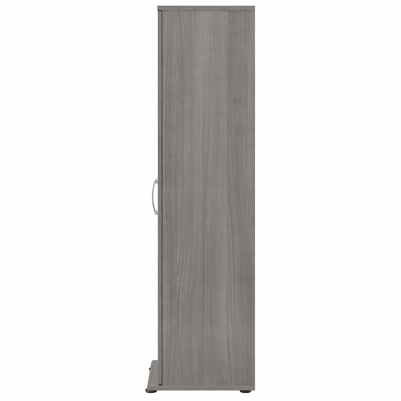 Universal Narrow Linen Tower with Door in Platinum Gray - Engineered Wood
