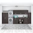 Universal Narrow Linen Tower with Door in Storm Gray - Engineered Wood