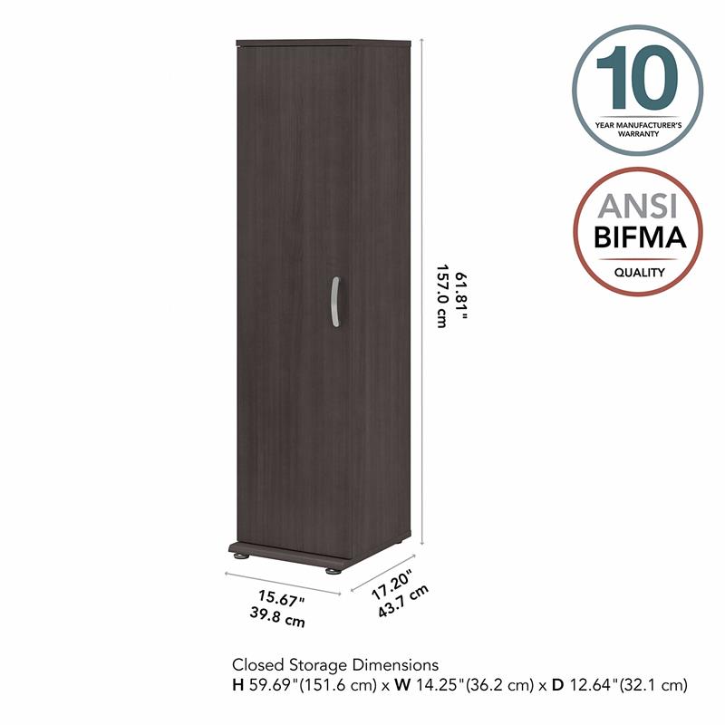 Universal Narrow Linen Tower with Door in Storm Gray - Engineered Wood