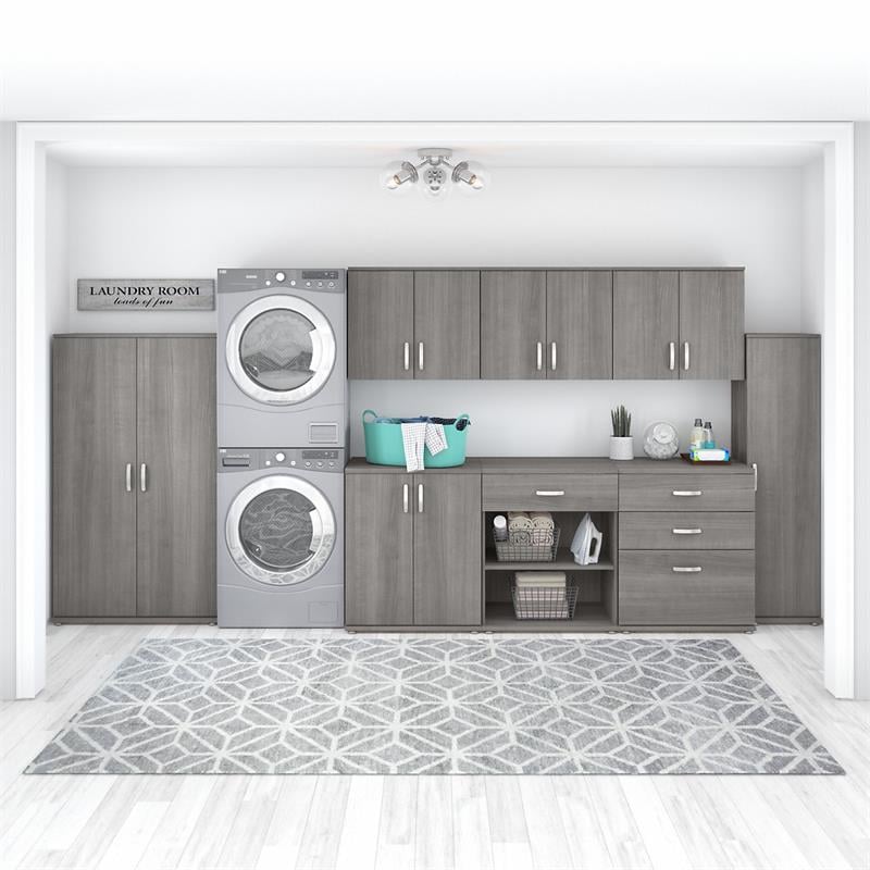 Universal Laundry Room Cabinet with Doors in Platinum Gray - Engineered Wood