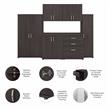 Universal 6 Piece Modular Garage Storage Set in Storm Gray - Engineered Wood