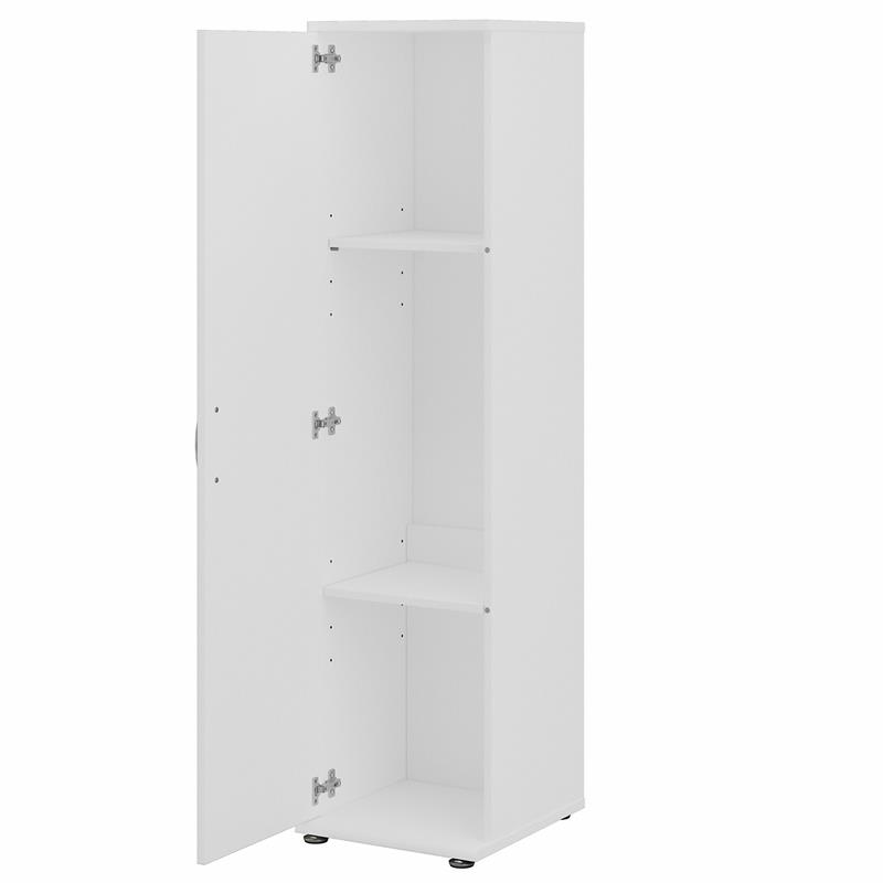 Bush Business Furniture Universal 5 Piece Modular Garage Storage Set with Floor and Wall Cabinets in White