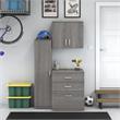Universal 3 Piece Modular Garage Storage Set in Platinum Gray - Engineered Wood