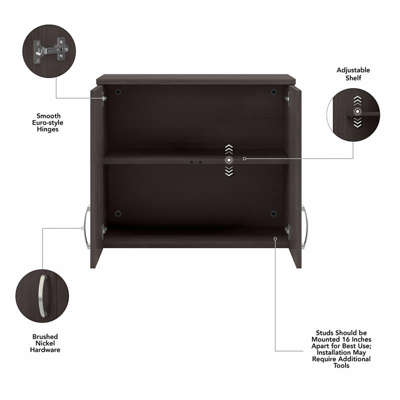 Universal Garage Wall Cabinet with Doors in Storm Gray - Engineered Wood