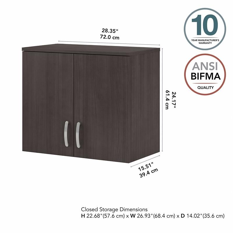 Universal Garage Wall Cabinet with Doors in Storm Gray - Engineered Wood