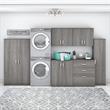 Universal 6 Piece Laundry Room Storage Set in Platinum Gray - Engineered Wood