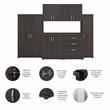 Universal 6 Piece Laundry Room Storage Set in Storm Gray - Engineered Wood