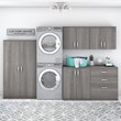Universal 5 Piece Laundry Room Storage Set in Platinum Gray - Engineered Wood