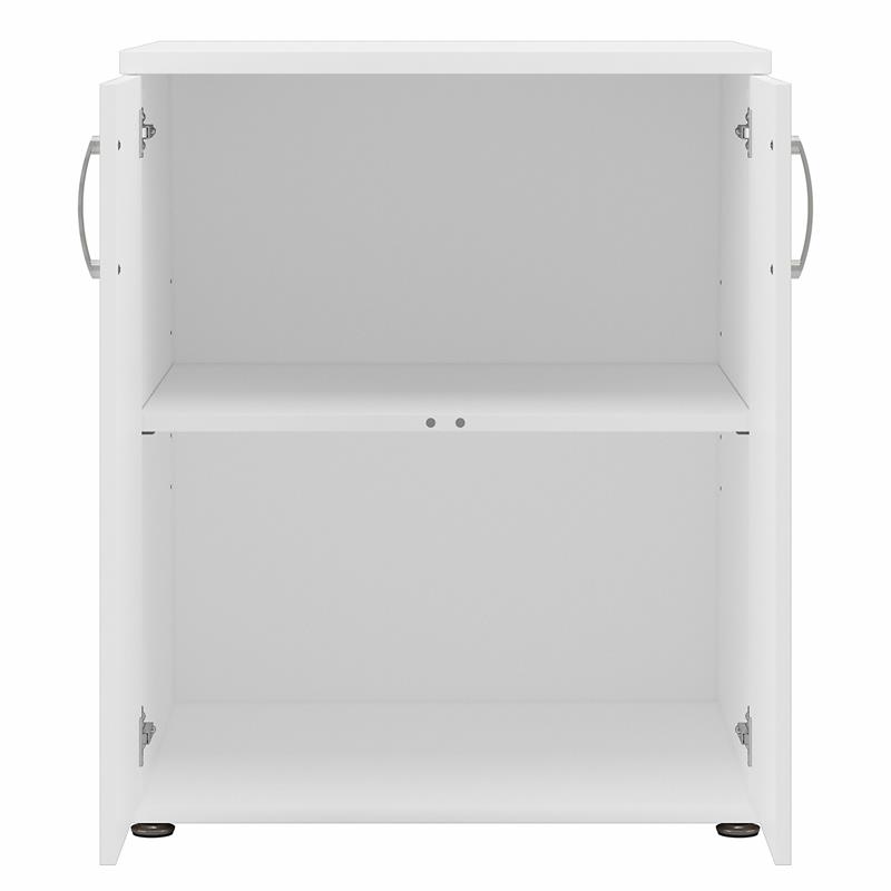 Universal Laundry Room Cabinet with Doors in White - Engineered Wood