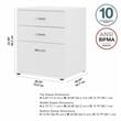 Universal Laundry Room Cabinet with Drawers in White - Engineered Wood
