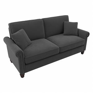 Coventry 73W Sofa in Charcoal Gray Herringbone Fabric