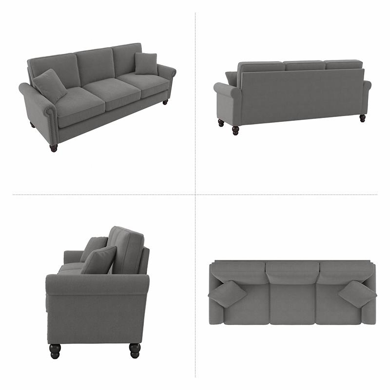 Coventry 85W Sofa in French Gray Herringbone Fabric