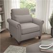 Coventry Accent Chair with Arms in Beige Herringbone Fabric