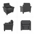 Coventry Accent Chair with Arms in Charcoal Gray Herringbone Fabric